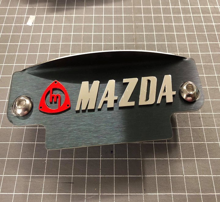 Red M Polished Mazda black plate
