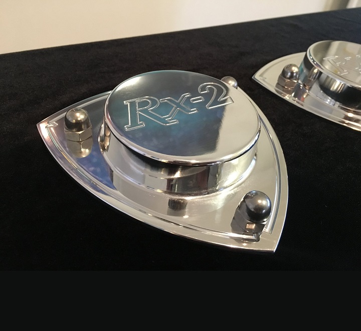 Rx2 engraved billet alloy Polished Strut Tops