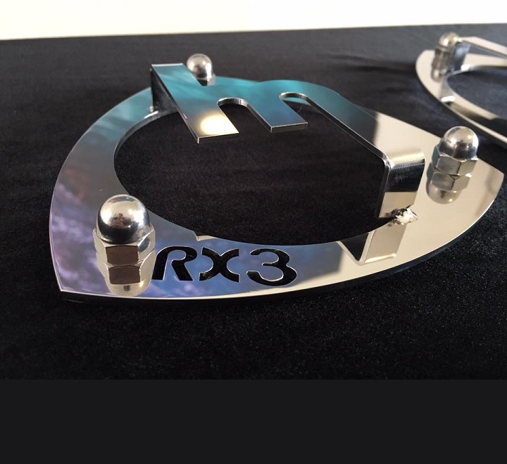 Rx3 Polished Stainless Strut Top with Raised M