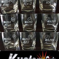 Mazda Whiskey Engraved Glass