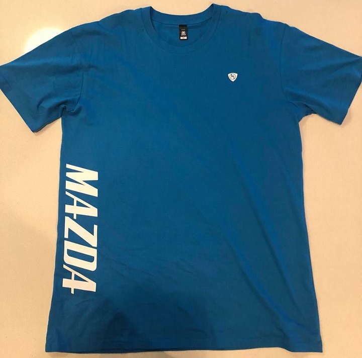 White M MAZDA - Blue Tee
