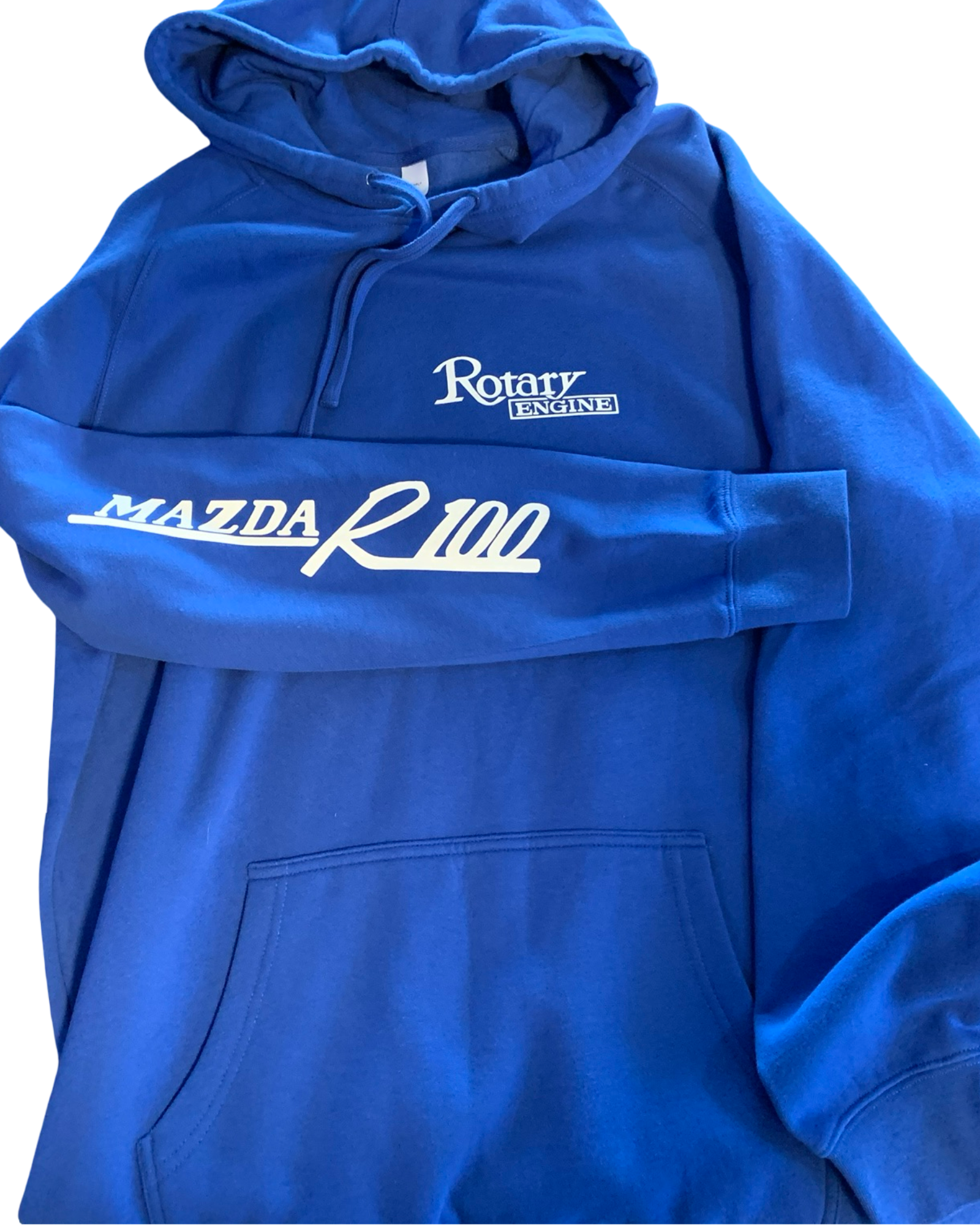 Blue R100 Hoodie with Rotary Engine