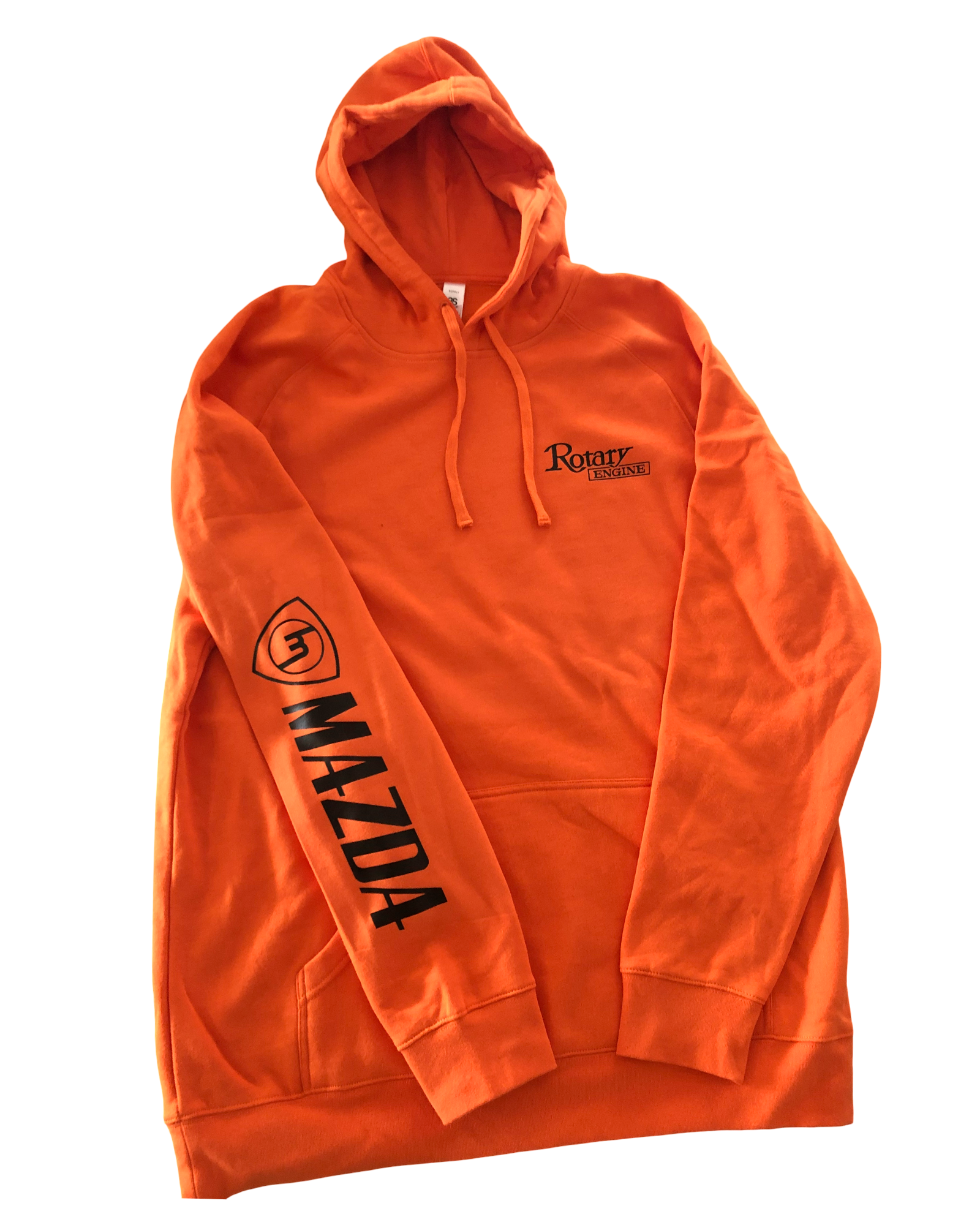 Orange Hoodie - Black Rotary Engine M Mazda